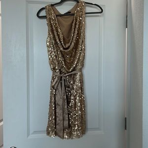 Gold Sequin Mini Dress